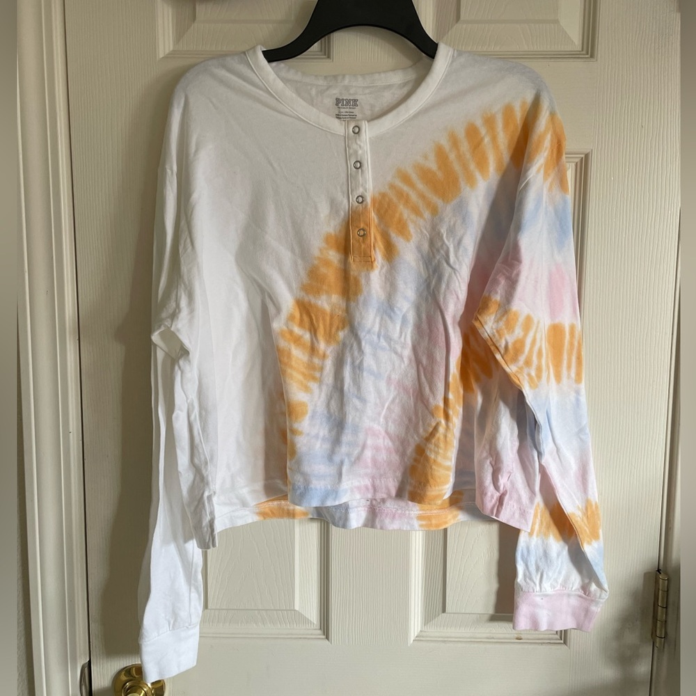 PINK tie dye print LS Tshirt
